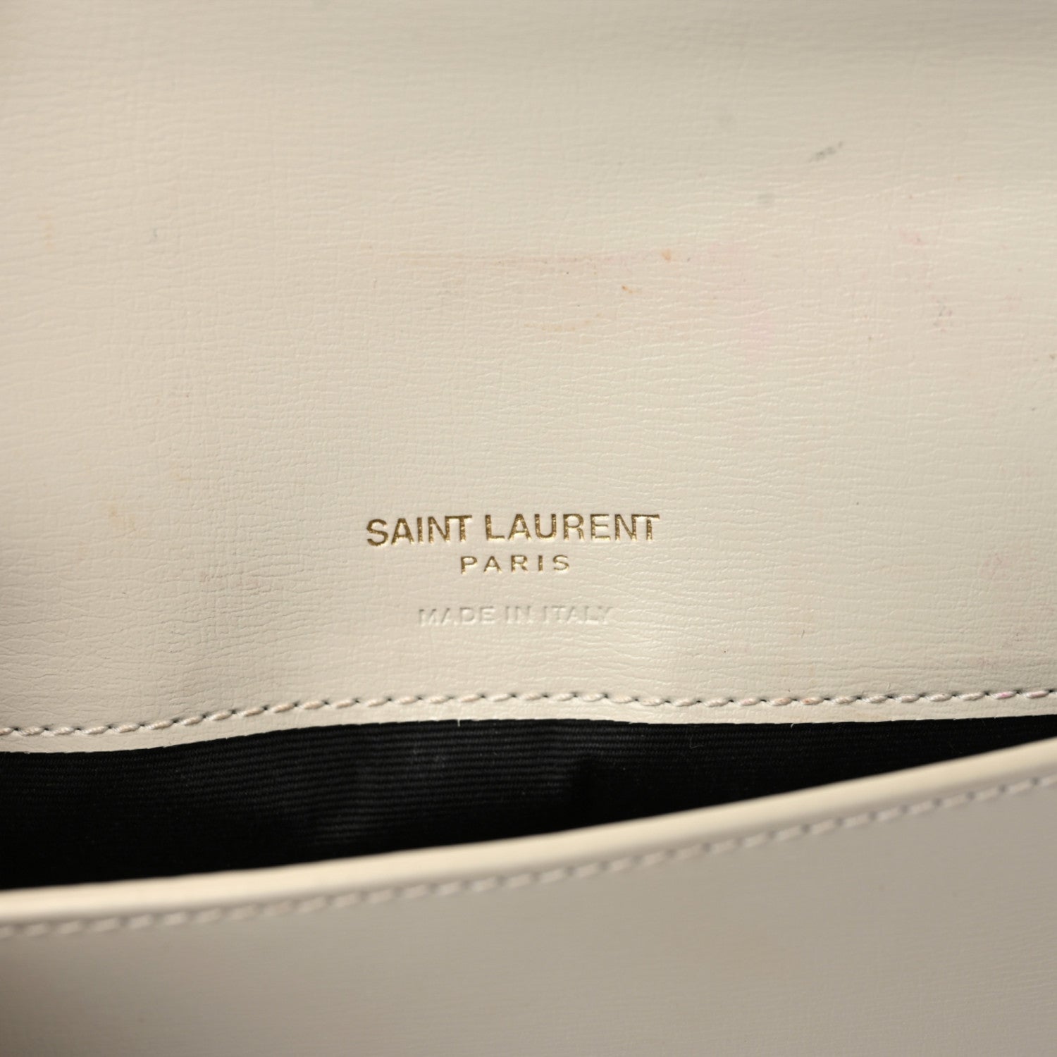 Saint Laurent Smooth Calfskin Monogram Phone Holder Crossbody Crema Soft 8 of 9