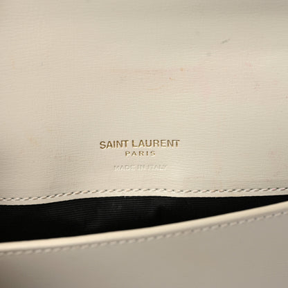 Saint Laurent Smooth Calfskin Monogram Phone Holder Crossbody Crema Soft 8 of 9