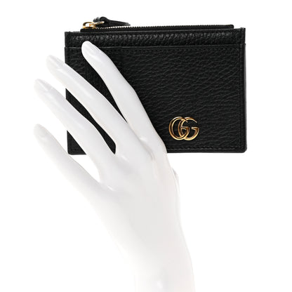 Gucci Dollar Calfskin GG Marmont Coin Case Card Holder Black 2 of 7