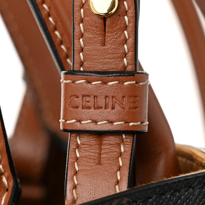 Celine Triomphe Canvas Calfskin Mini Vertical Cabas Tan 6 of 10
