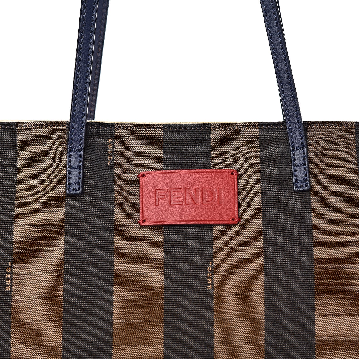Fendi Pequin Cuoio Vegetale Medium Roll Tote Tobacco Rosso Blue Mirto Miele 10 of 10