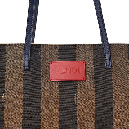 Fendi Pequin Cuoio Vegetale Medium Roll Tote Tobacco Rosso Blue Mirto Miele 10 of 10