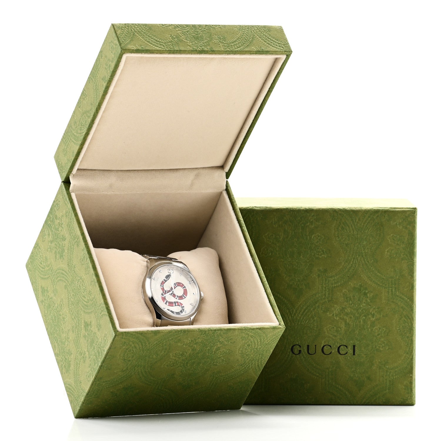 Gucci Stainless Steel 38mm G-Timeless Snake Quartz Watch 5 of 5