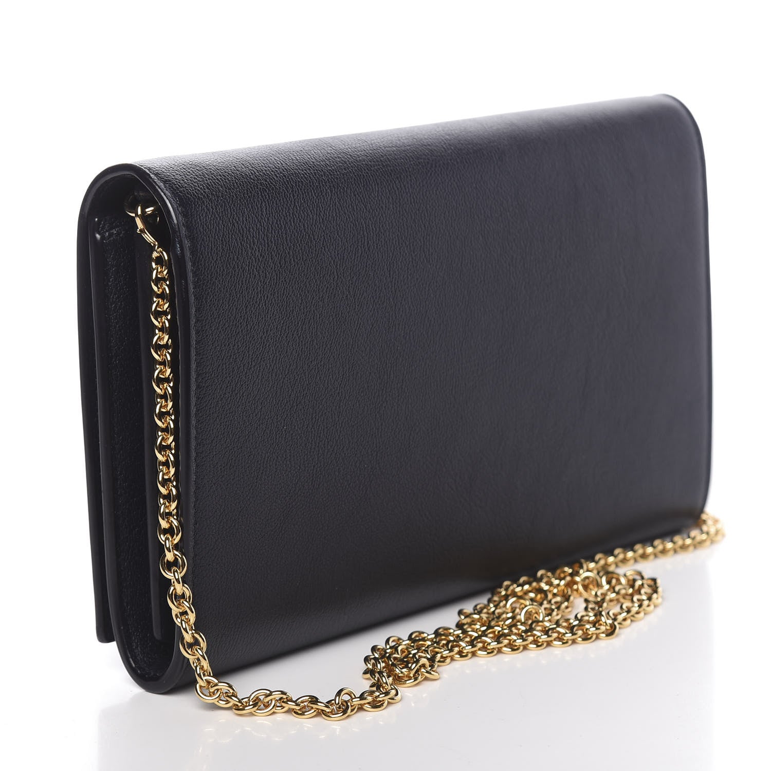 Saint Laurent Calfskin Monogram Belle de Jour Chain Clutch Navy 3 of 11
