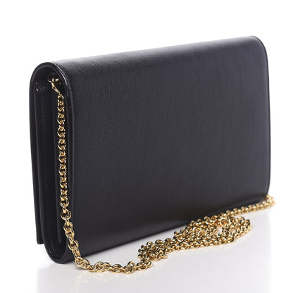 Saint Laurent Calfskin Monogram Belle de Jour Chain Clutch Navy 3 of 11