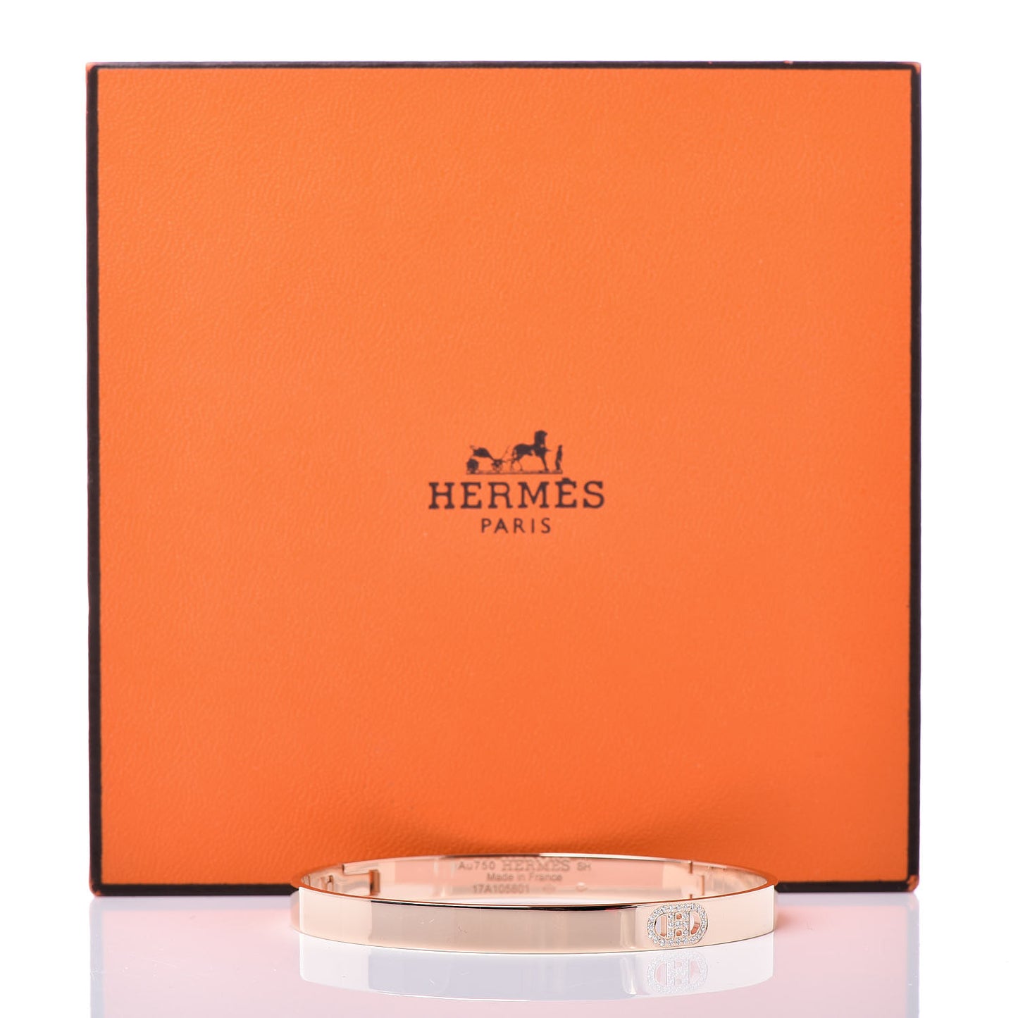 18K Rose Gold Diamond PM H D'Ancre Bracelet SH