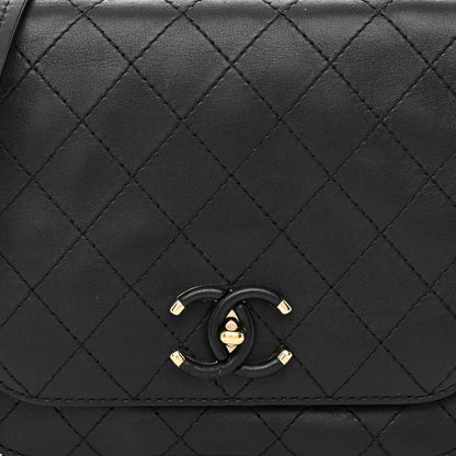 Chanel Calfskin Stitched Small Covered CC Flap Bag Black 10 of 12