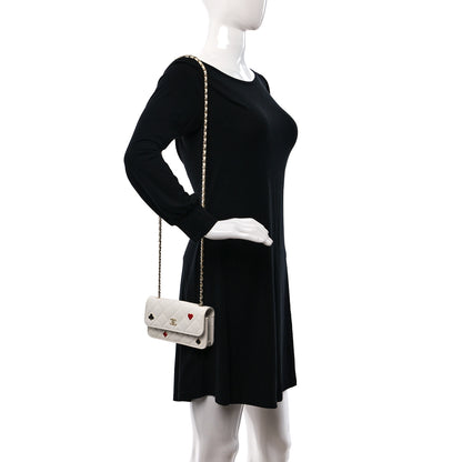 Chanel Caviar Quilted Enamel Coco Casino Flap Phone Holder With Chain White 2 of 15