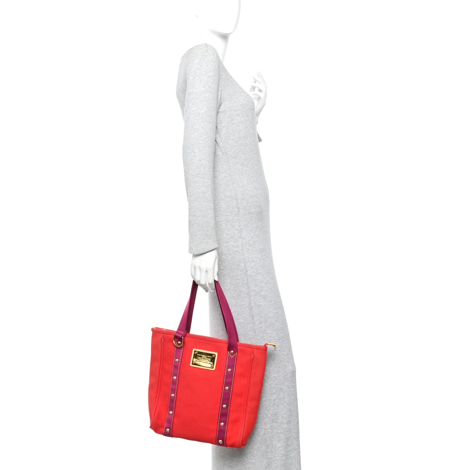 Louis Vuitton Toile Antigua Cabas MM Red Pink 2 of 10