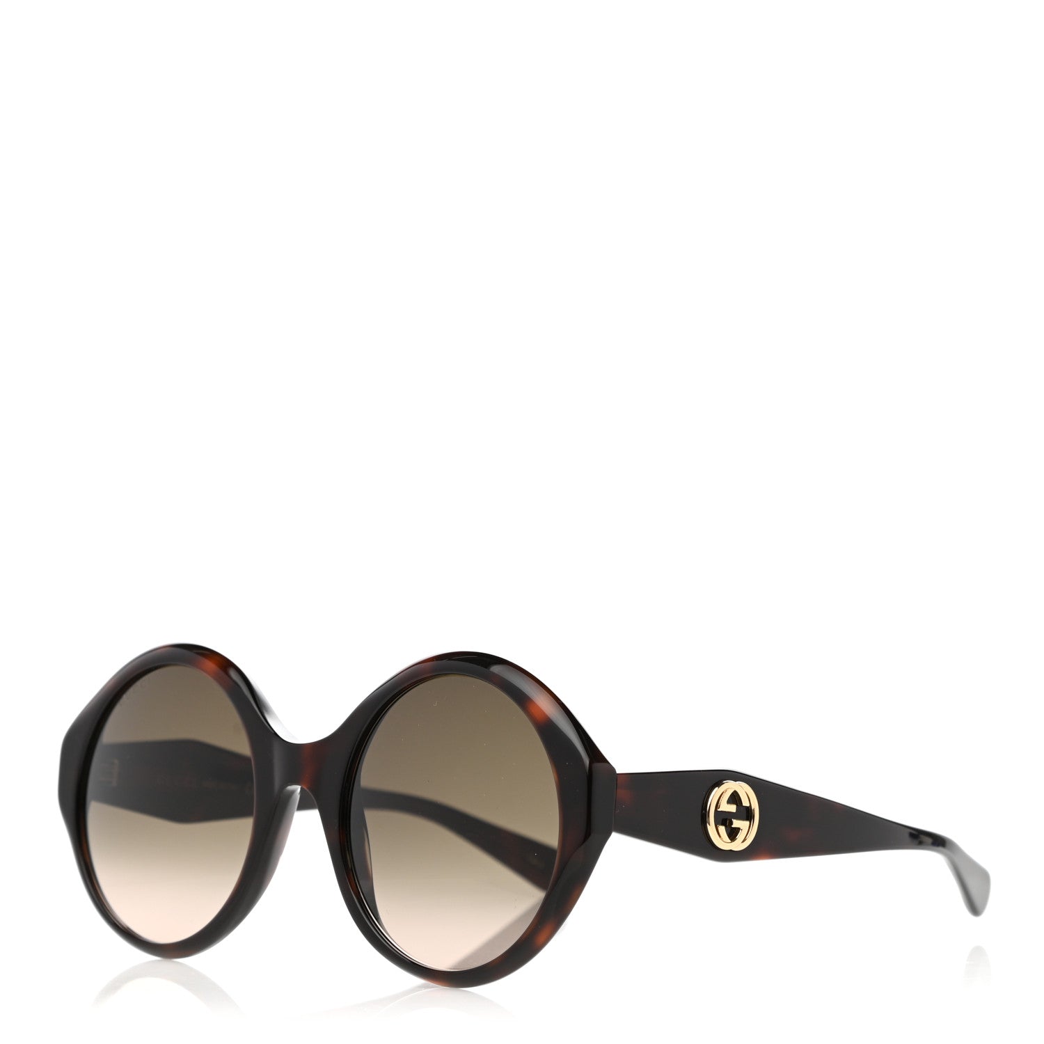 Gucci Acetate Round Frame Sunglasses GG0797S Tortoise 1 of 7