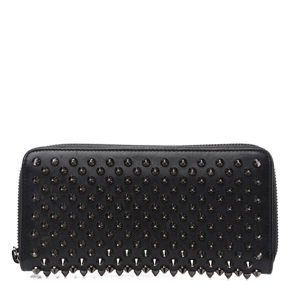Christian Louboutin Calfskin Panettone Spiked Zip Around Wallet Black 1 of 9