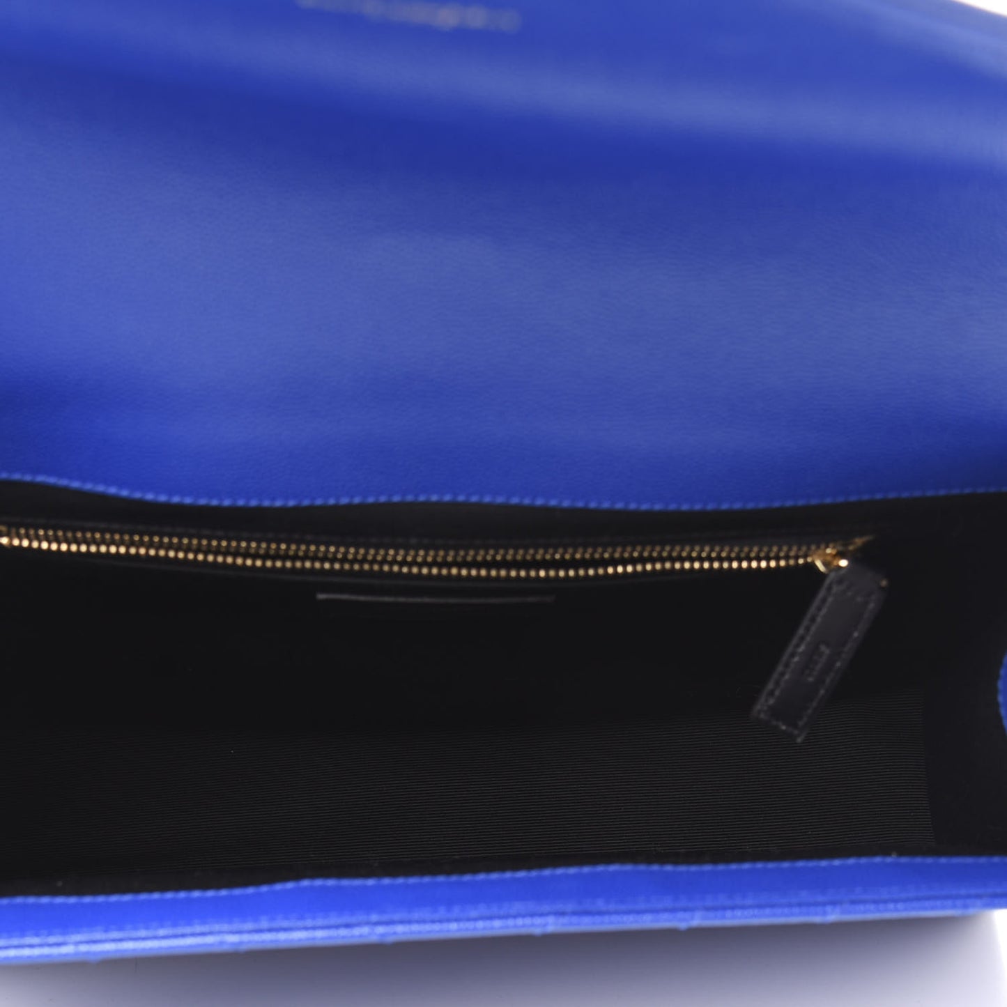 Grain De Poudre Matelasse Chevron Large Monogram Satchel Blue Majorelle
