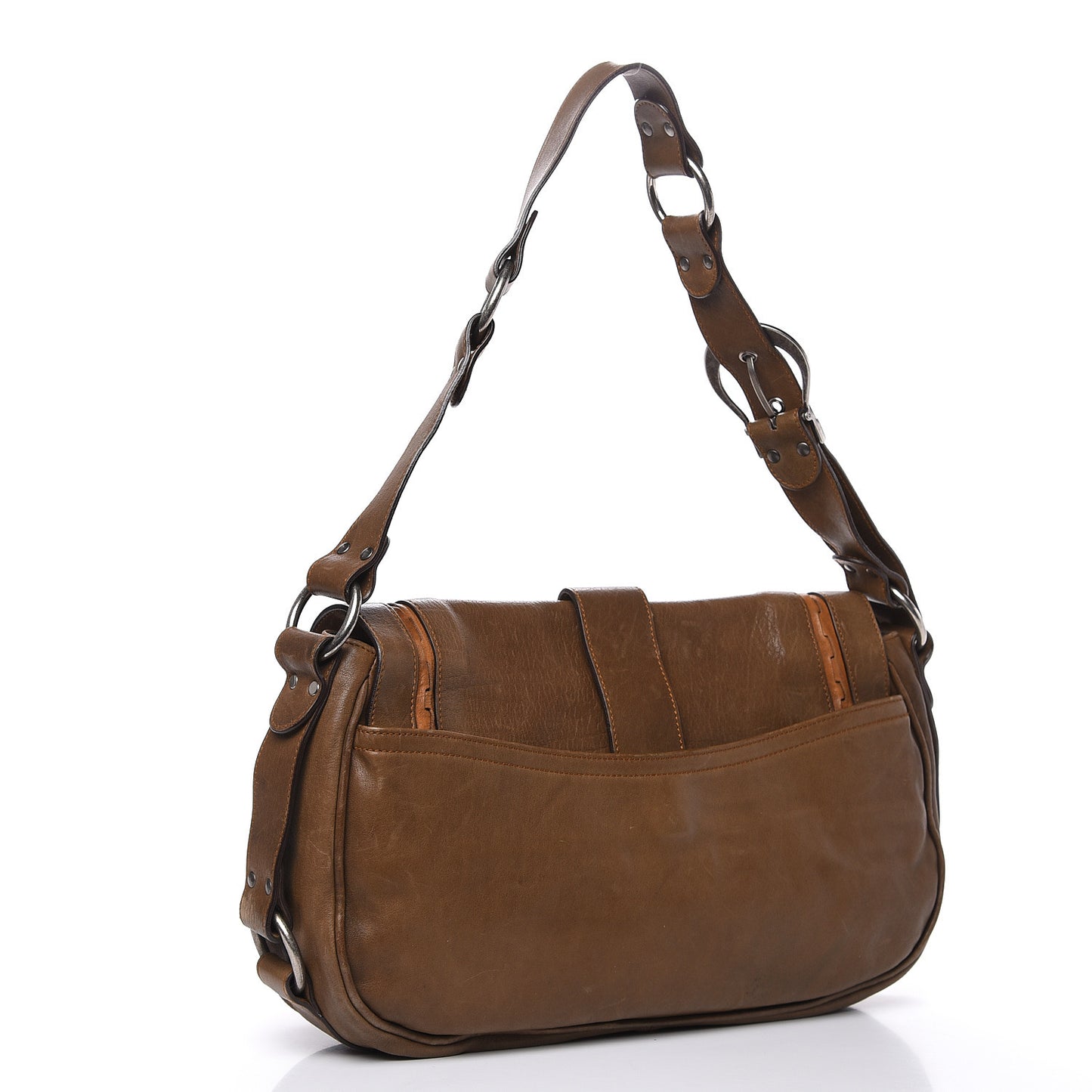 Calfskin Medium Gaucho Double Saddle Brown