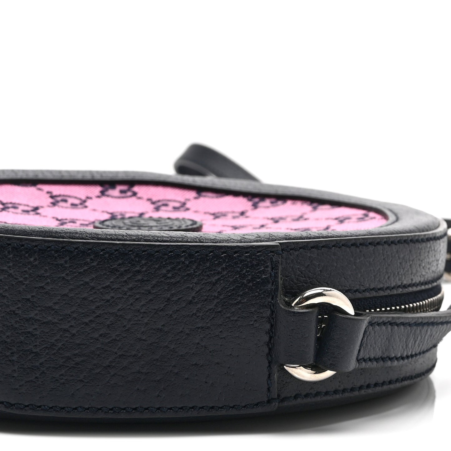 Monogram Multicolor Textured Calfskin Retro Interlocking G Round Shoulder Bag Pink Blue