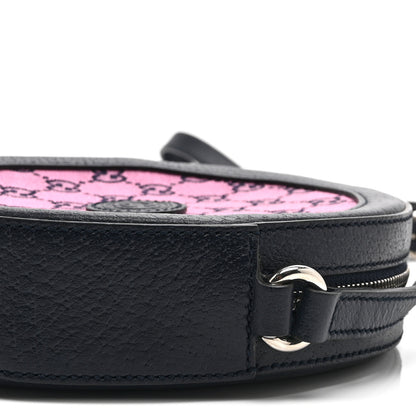 Gucci Monogram Multicolor Textured Calfskin Retro Interlocking G Round Shoulder Bag Pink Blue 11 of 11
