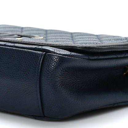 Chanel Caviar Quilted Medium CC Filigree Flap Navy Black 5 of 9