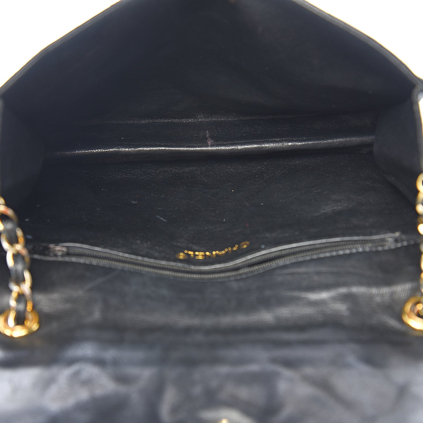 Lambskin Quilted CC Tassel Shoulder Flap Black