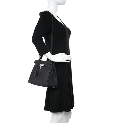 Hermes Togo Au Galop Kelly Retourne 28 Bleu Indigo Black Cuivre 2 of 12