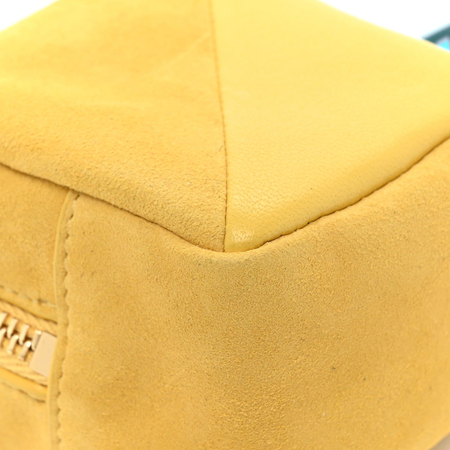 Saint Laurent Suede Lambskin Jaime Cube Charm Keychain Sunflower 11 of 14