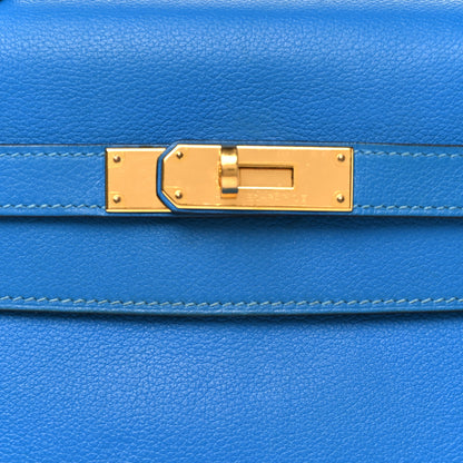Hermes Evercolor Kelly Retourne 32 Bleu Zanzibar 8 of 13