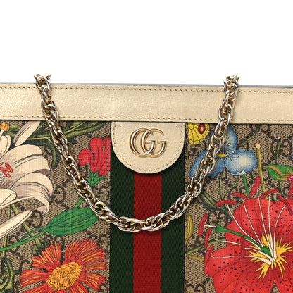 Gucci GG Supreme Monogram Flora Web Small Ophidia Chain Shoulder Bag White 8 of 10