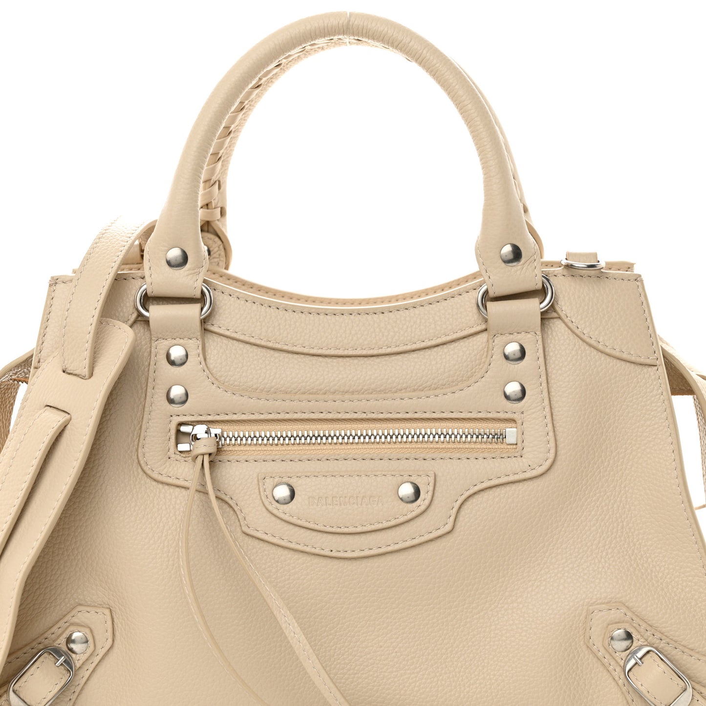 Grained Calfskin Neo Classic Silver Hardware S City Cream