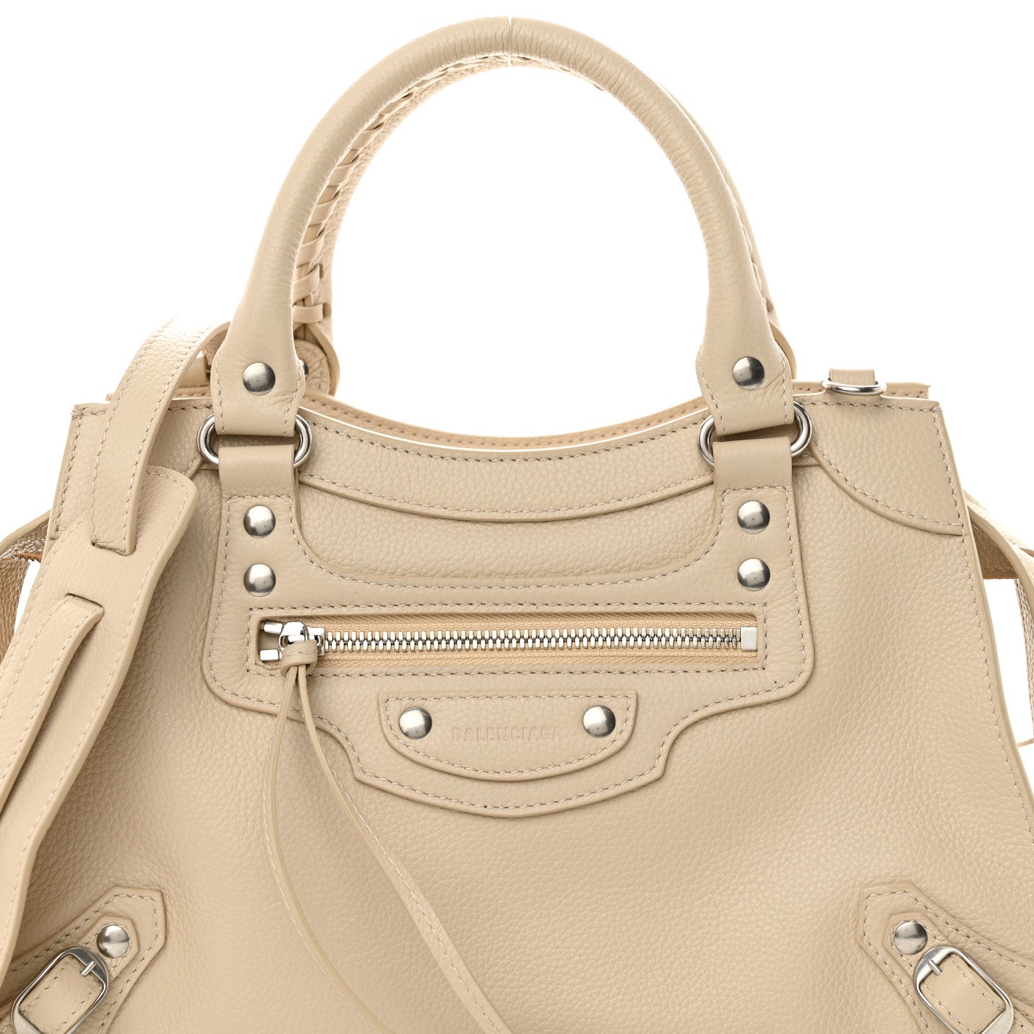 Balenciaga Grained Calfskin Neo Classic Silver Hardware S City Cream 7 of 9