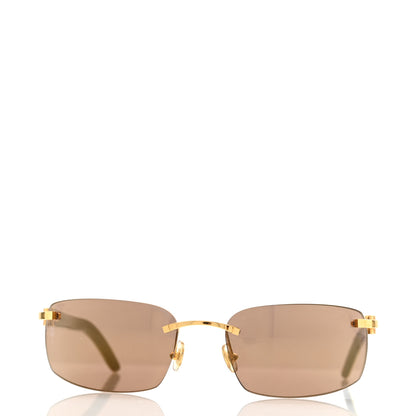 Cartier Metal Buffalo Horn Square Sunglasses Gold 2 of 8