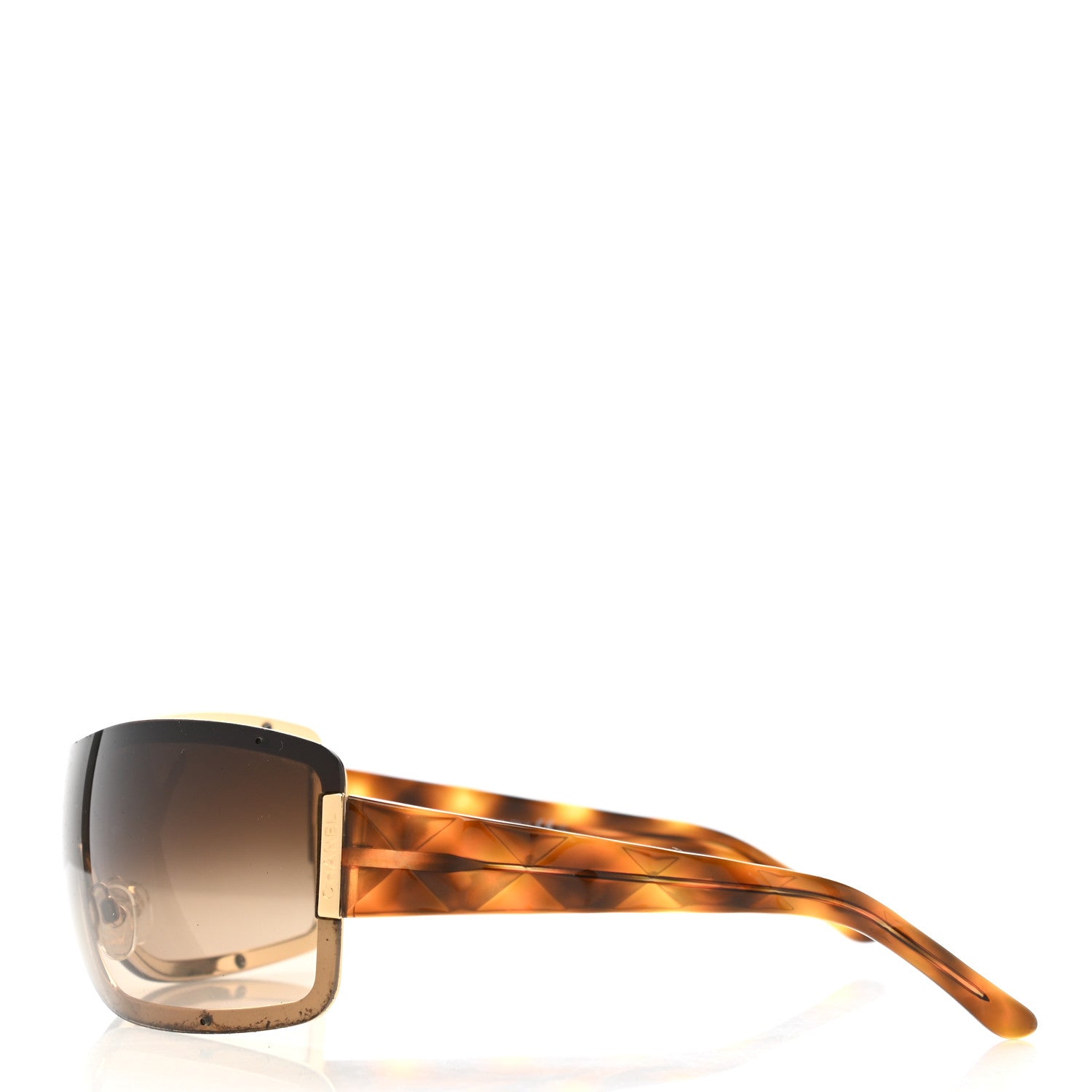 Chanel CHANE Acetate Quilted Shield Sunglasses 4126 Brown 2 of 7