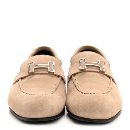 Hermes Suede Goatskin Paris Loafers 37 Beige Sable 3 of 10