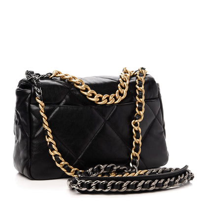 Chanel Lambskin Quilted Medium 19 Flap Black 3 of 11