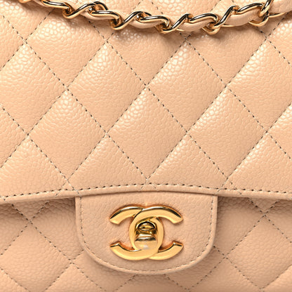 Chanel Caviar Quilted Medium Double Flap Beige 9 of 12