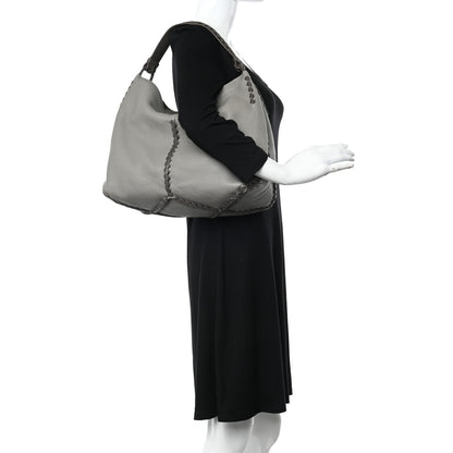 Bottega Veneta Cervo Lavato Deerskin Hobo Dark Cement New Steel 2 of 9