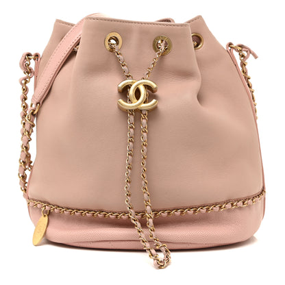 Chanel Lambskin Caviar Lovely Chains Drawstring Bag Pink 1 of 16