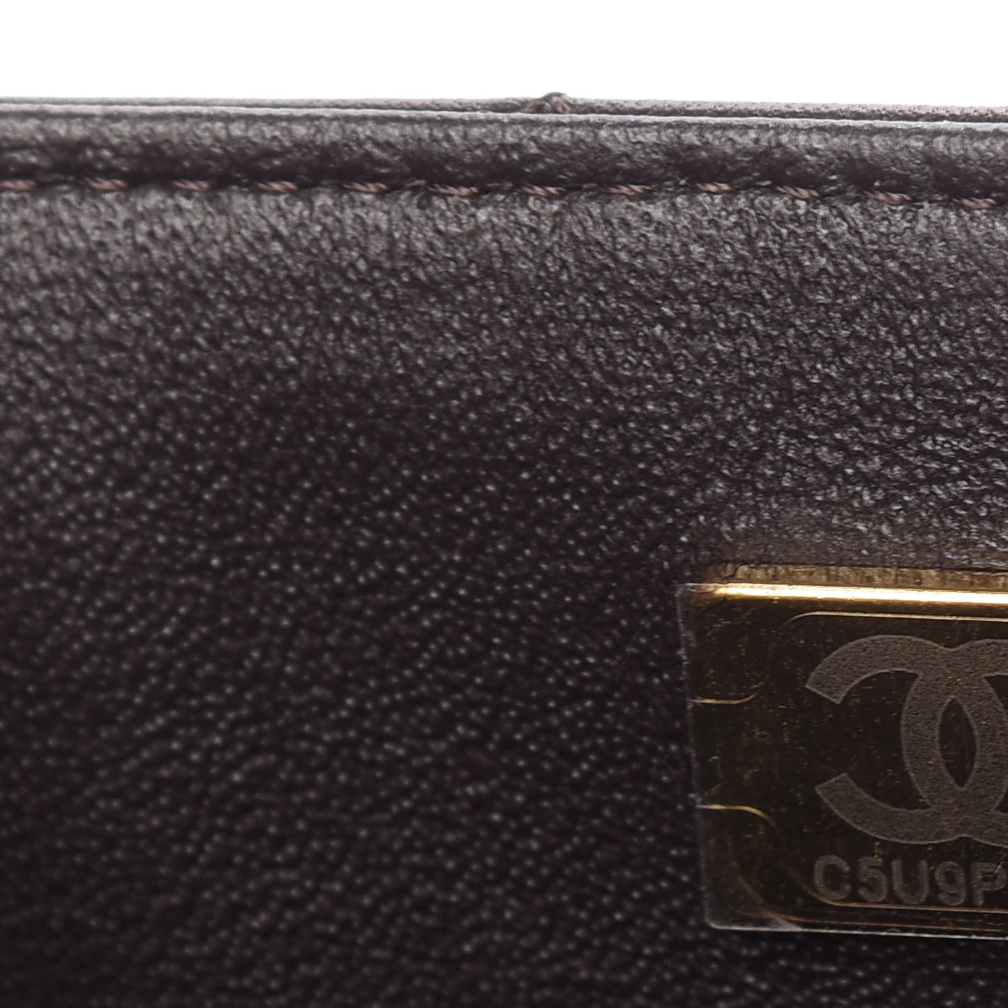 Lambskin Quilted Mini Rectangular Flap Dark Brown