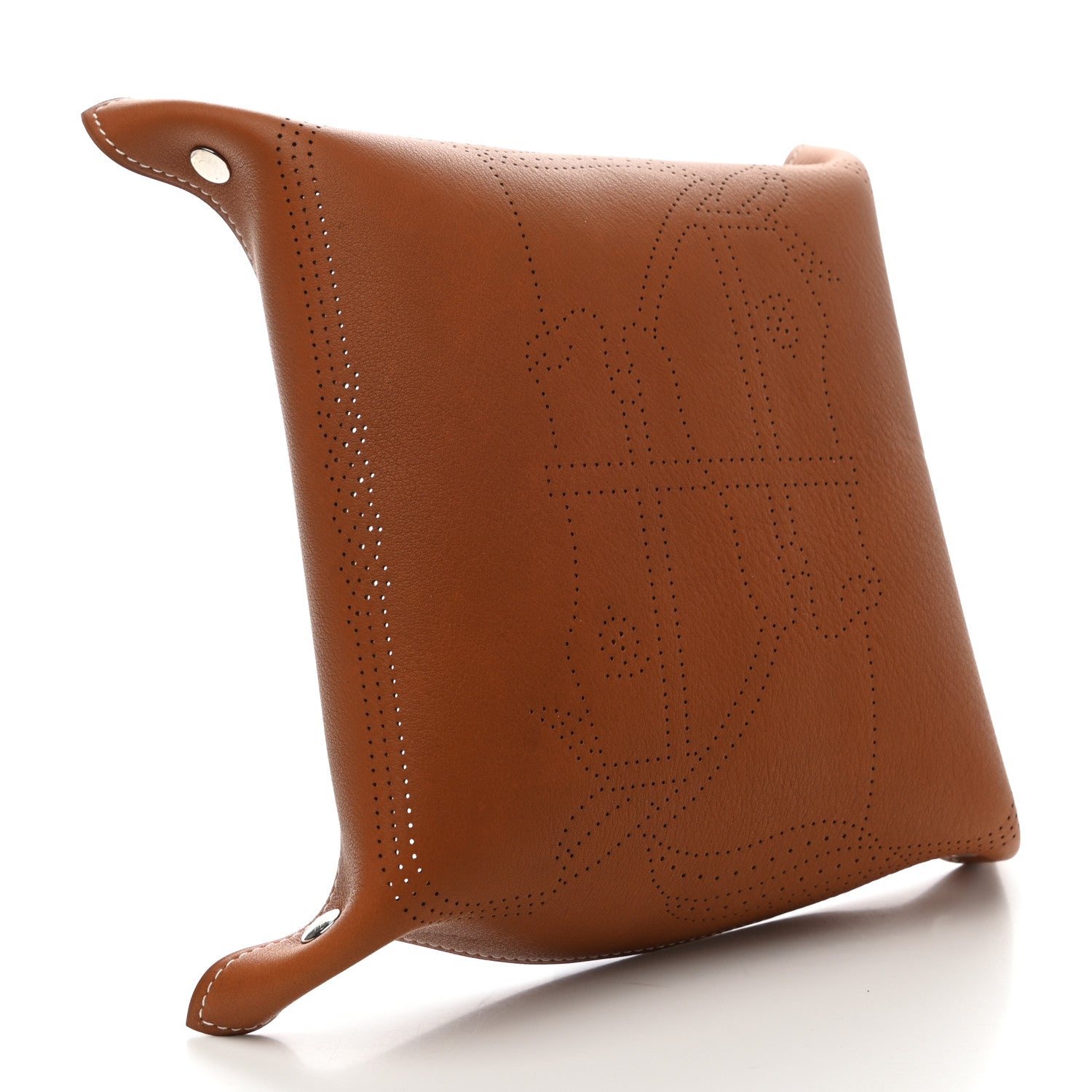 Hermes Taurillon Clemence Mises Et Relances Quadrige Change Tray Gold Potiron 2 of 4