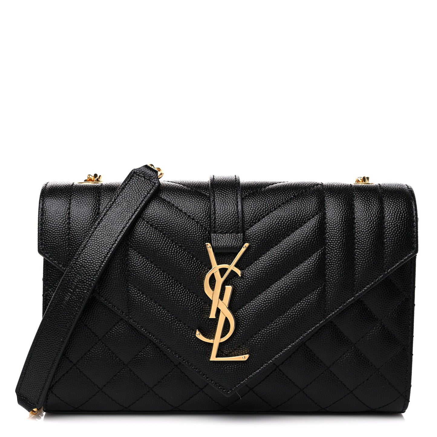 Grain De Poudre Textured Mixed Matelasse Triquilt Small Monogram Satchel Black