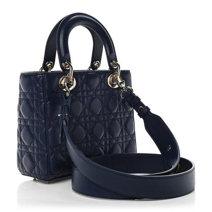 Christian Dior Lambskin Cannage Small Lucky Badges My Lady Dior Navy 3 of 13