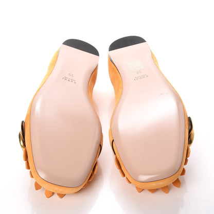 Gucci Kid Scamosciato GG Marmont Fringe Flats 39 Crystal Copper 6 of 10
