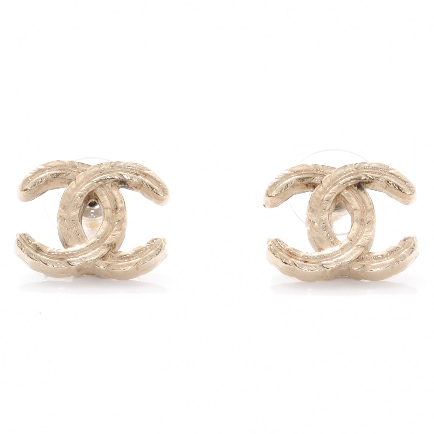 Feather CC Earrings Gold