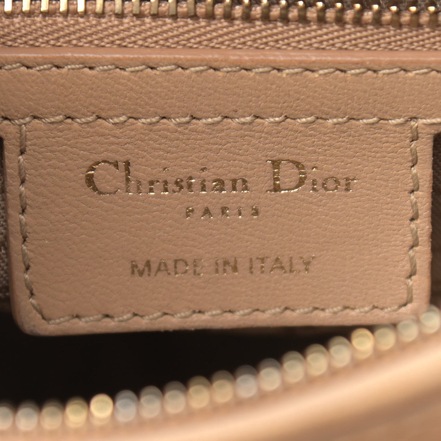 Lambskin Cannage Medium Lady Dior Beige