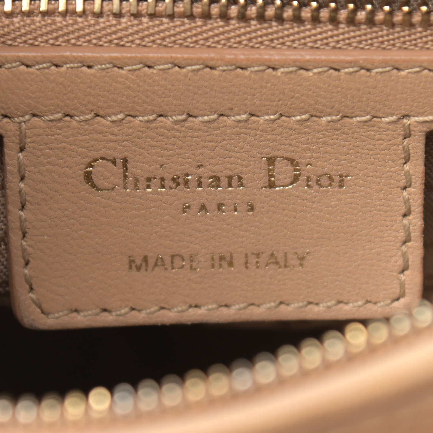 Christian Dior Lambskin Cannage Medium Lady Dior Beige 5 of 13