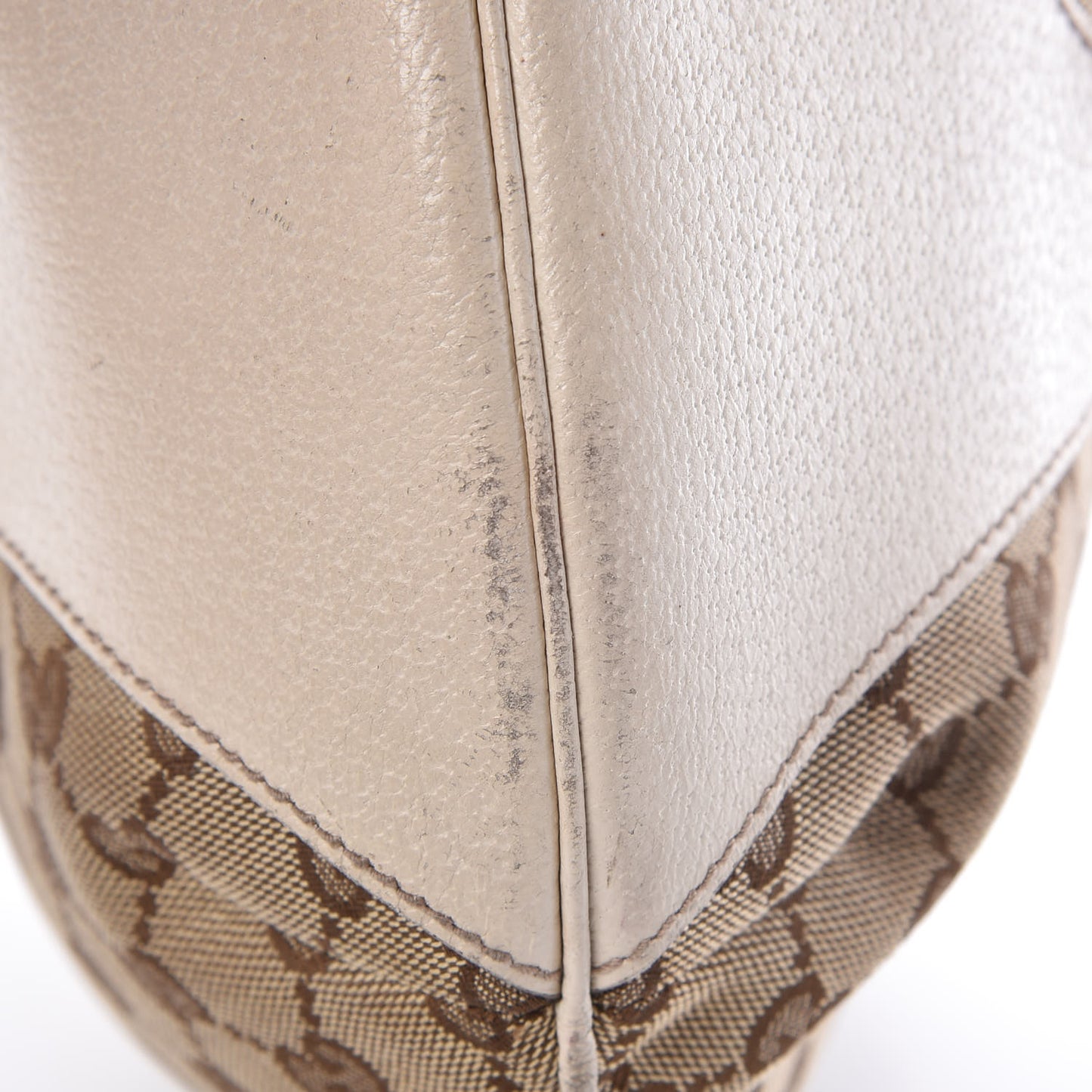 Monogram Calfskin Horsebit Hobo Off White