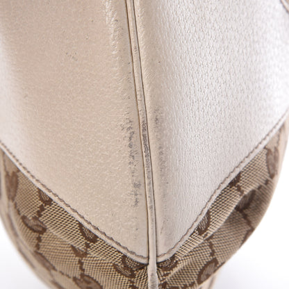 Gucci Monogram Calfskin Horsebit Hobo Off White 11 of 14