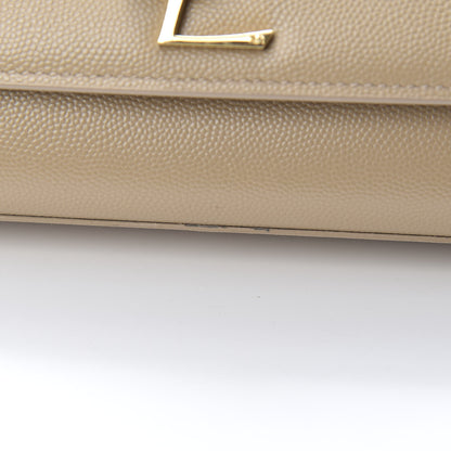 Saint Laurent Grain De Poudre Small Monogram Kate Satchel Nude Powder 13 of 13