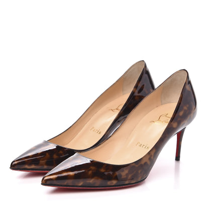 Christian Louboutin Patent Tartaruga Decollete 554 70 Pumps 35 Testa Di Moro 3 of 9