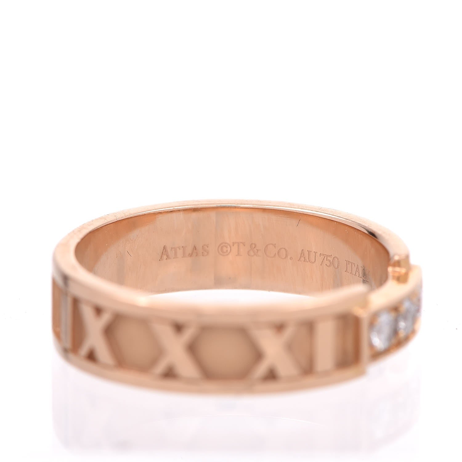 Tiffany 18K Rose Gold Diamond Atlas Ring 56 7.5 5 of 6