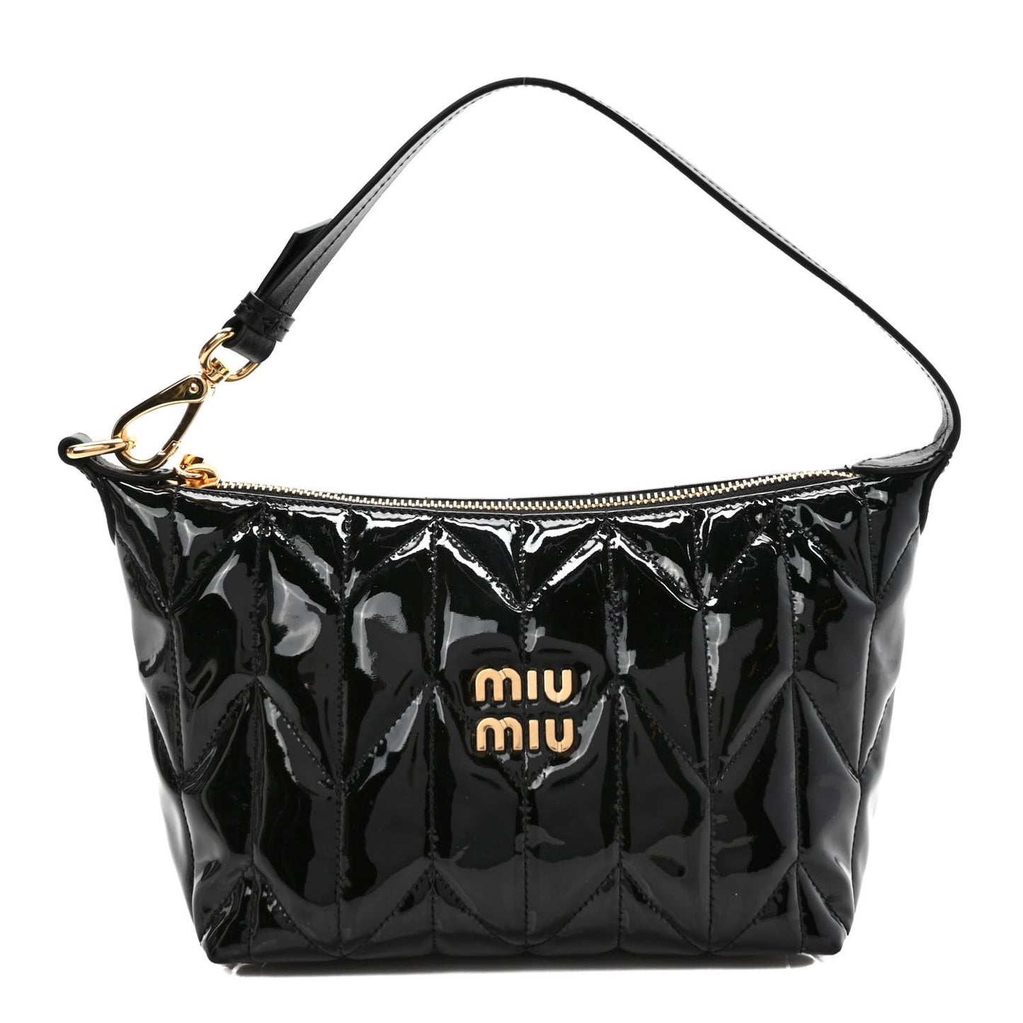 Iridescent Fabric Quilted Mini Spirit Ciré Bag Black