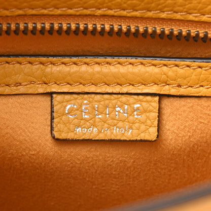 Celine Drummed Calfskin Nano Luggage Ocre 5 of 7