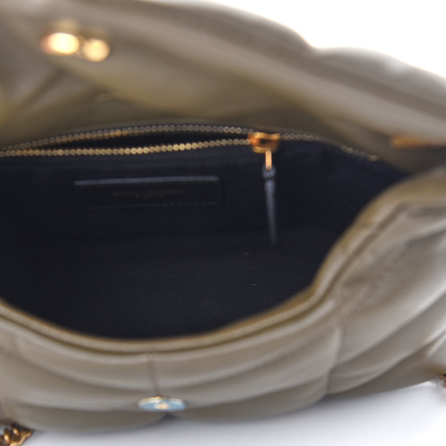 Calfskin Quilted Toy Loulou Puffer Monogram Chain Satchel Seaweed